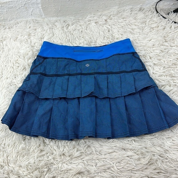 Lululemon Run: Pace Setter Skirt (tall) Cornflower / Black / Cornflower - Picture 6 of 6